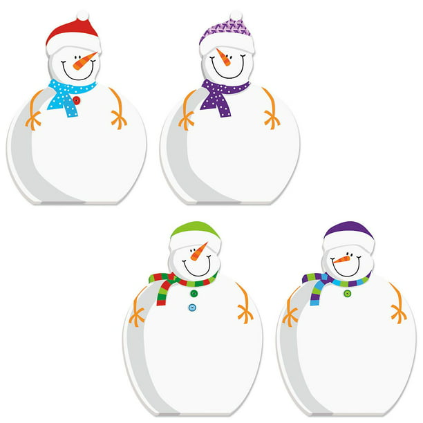 4Pcs/Set Christmas Snowman Photo Clip Memo Card Message Desk Notes Folder
